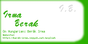 irma berak business card